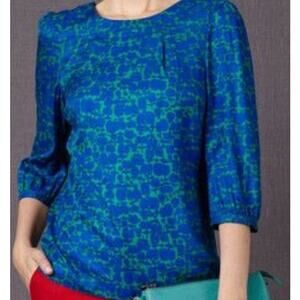 Boden Hampstead Silk Blend Popover Blouse sz 4 Petite